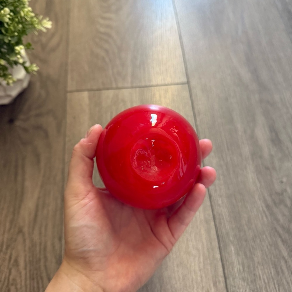 Vintage MCM Hand Blown Red Apple‎ Glass Fruit - Picture 5 of 6